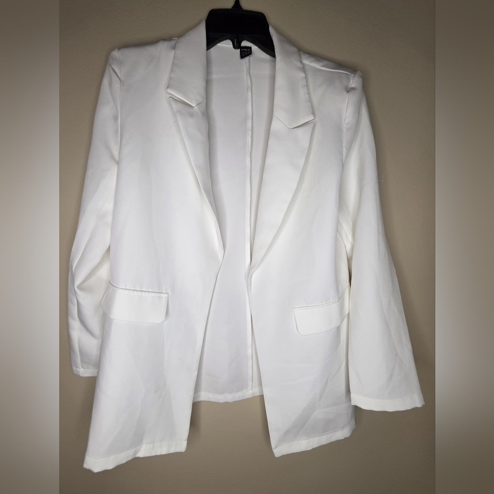 Shein Women's White Long Sleeve Open Front Jacket